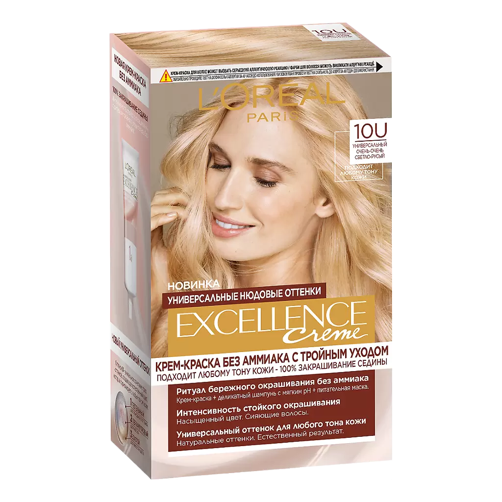 L'Oreal Краска для волос Excellence 10U универсальный очень-очень светло-русый