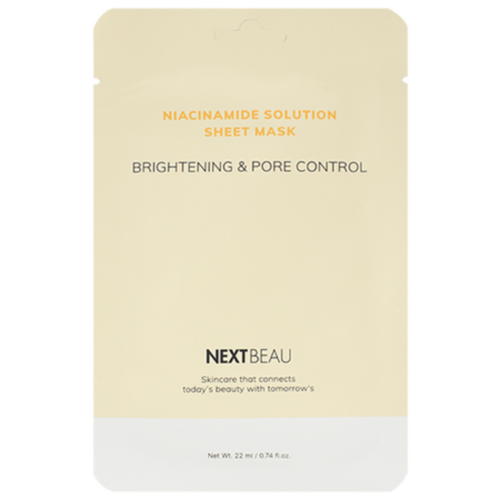 NEXTBEAU NIACINAMIDE SOLUTION Brightening&Pore Control Mask Маска тканевая Ниацинамид 22 мл