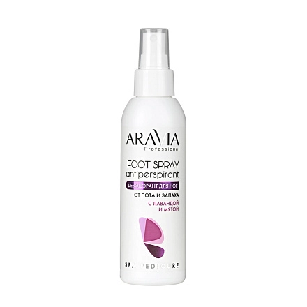 ARAVIA Professional Дезодорант для ног с лавандой и мятой FOOT SPRAY Antiperspirant, 150 мл