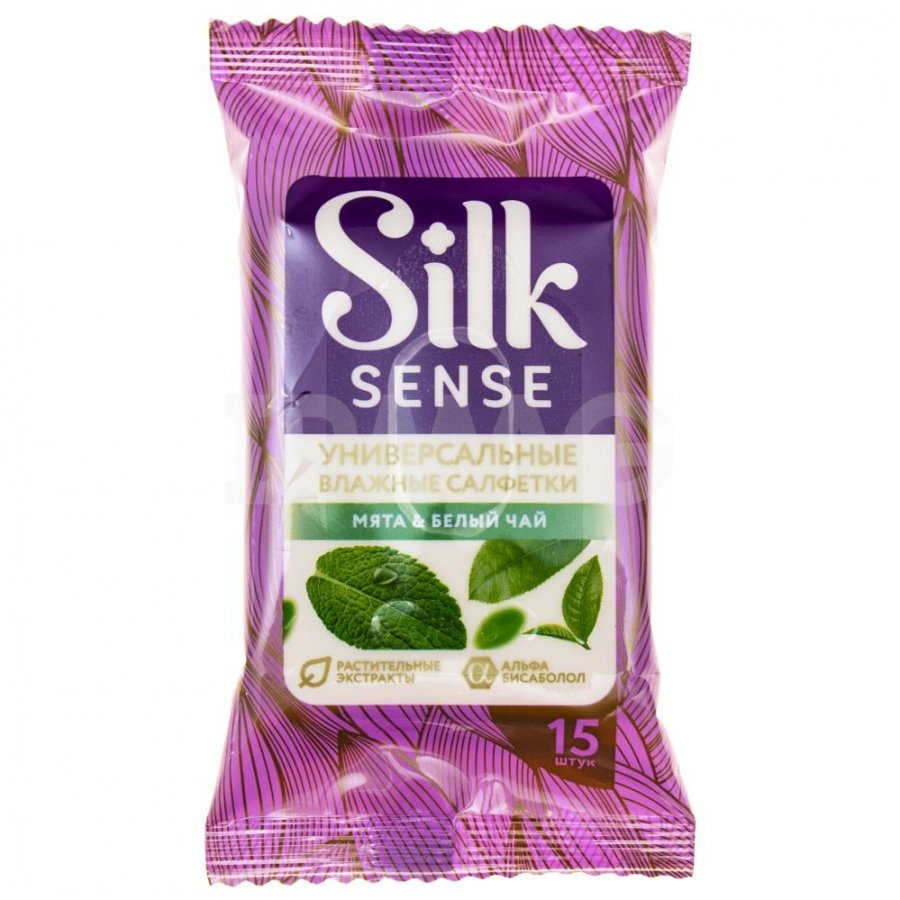 Ola Влажные салфетки Silk Sence универсальные Белый Чай и Мята уп 15
