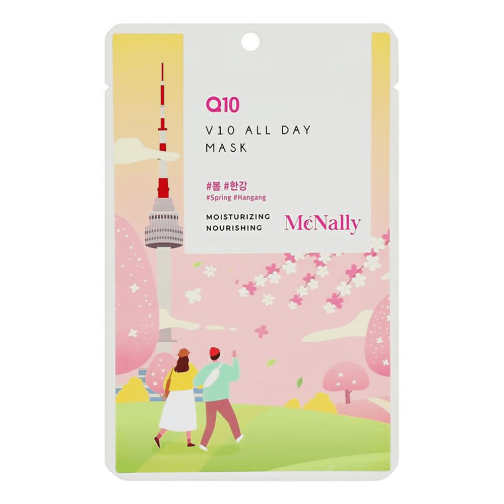 MCNALLY - МАСКА ТКАНЕВАЯ ДЛЯ ЛИЦА С КОЭНЗИМОМ Q10 V10 ALL DAY MASK Q10, 25 ML