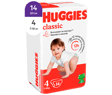 Huggies "Classic" 4 (7-18) 14*12 уп