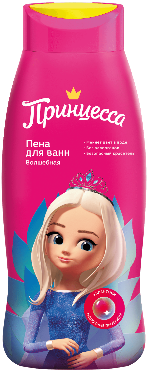 Принцесса Пена для ванны детская "Волшебная" в пластмассовом флаконе 400 мл