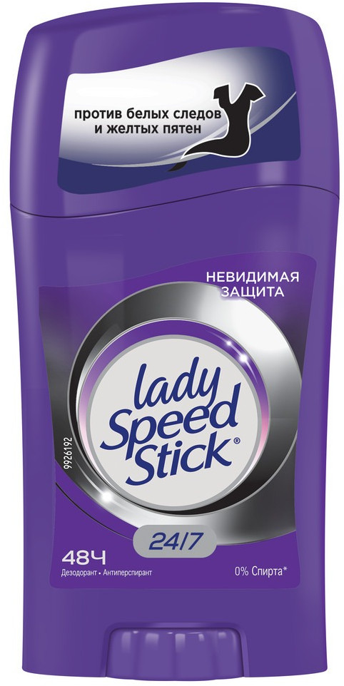 Lady Speed Stick 24/7  Дезодорант-стик женский твердый Невидимая защита 45гр 