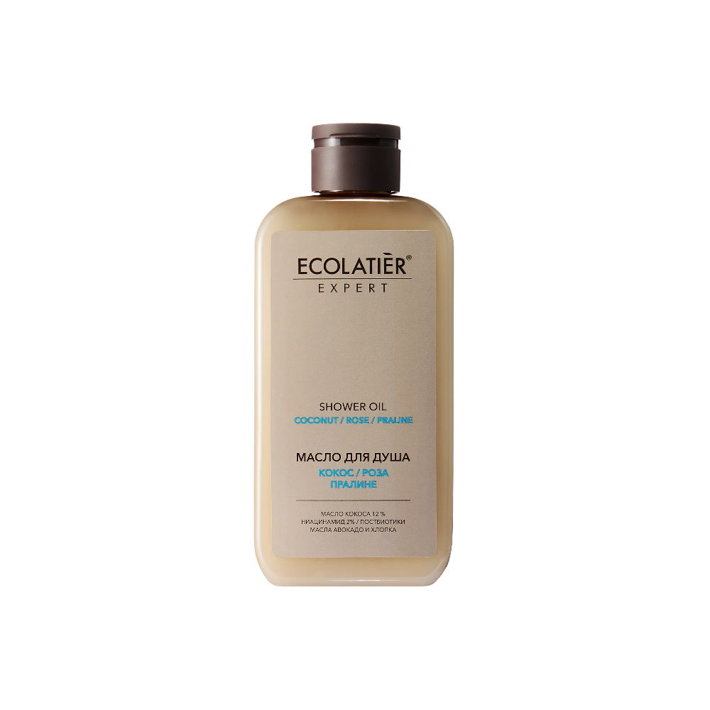 Ecolatier EXP МАСЛО ДЛЯ ДУША "КОКОС, РОЗА, ПРАЛИНЕ", 300 мл