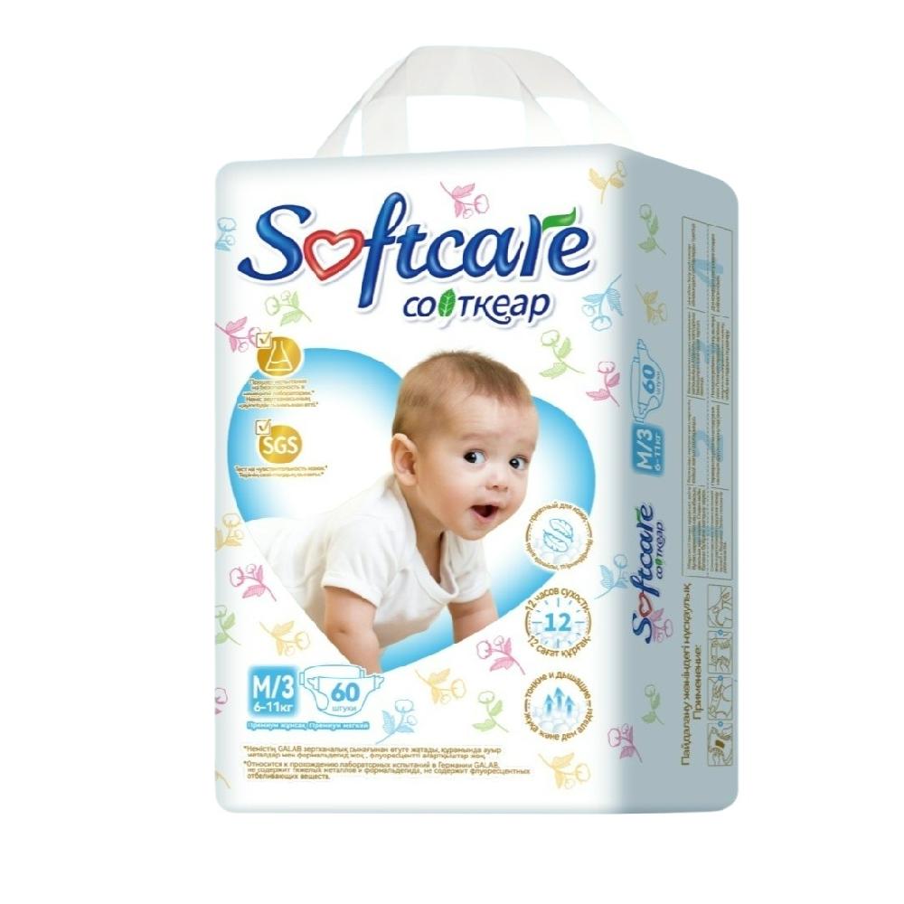 Детские подгузники Softcare M (6-11кг) 60шт