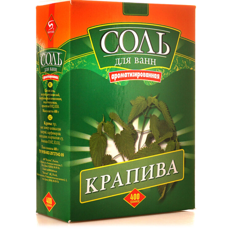 БАХТАШ Соль для ванн "КРАПИВА",400гр