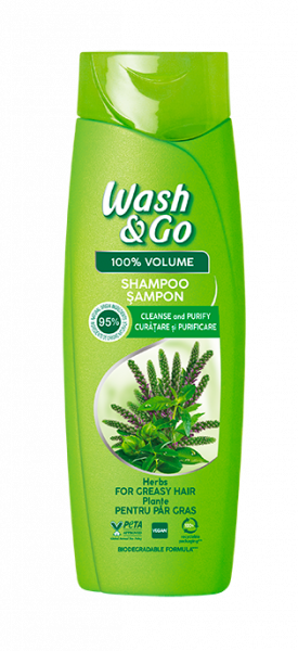 Wash&Go Шампунь для жирных волос с экстрактом трав 360 мл 