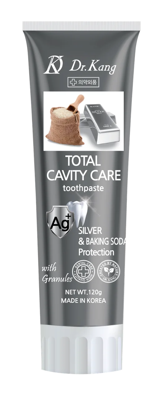 DR. KANG Toothpaste Total Cavity Care Зубная паста против кариеса с серебром и пищевой содой 120 гр