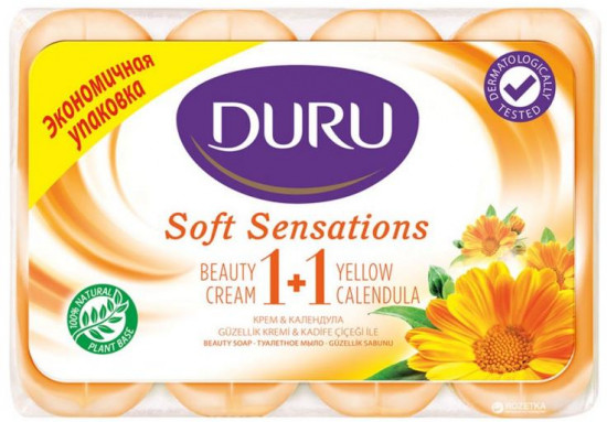 Duru Туалетное мыло Soft Sensations Крем и календула экопак 4х80гр 505856М 