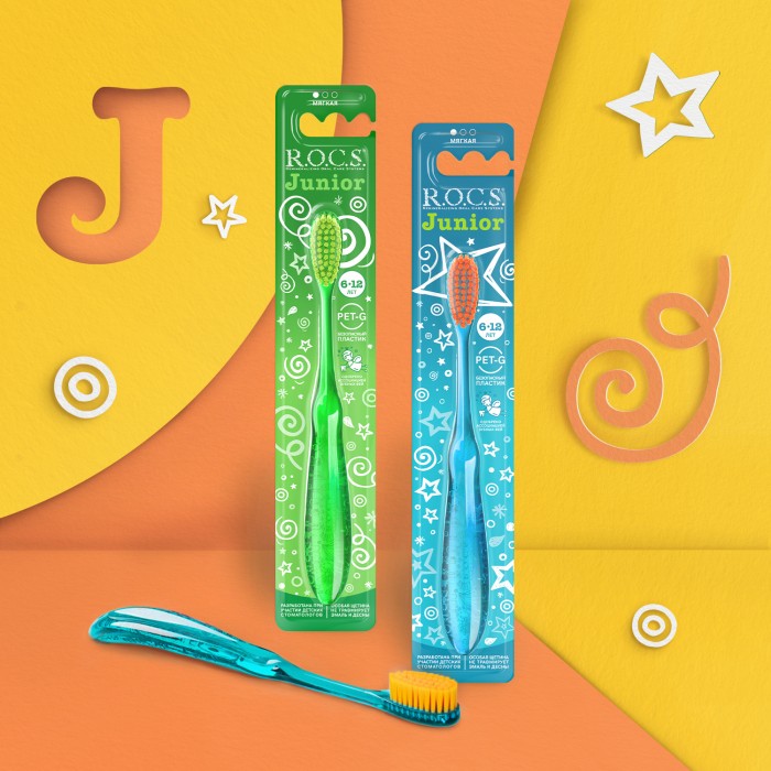 R.O.C.S. Зубная щетка Junior для детей 6-12 лет, мягкая