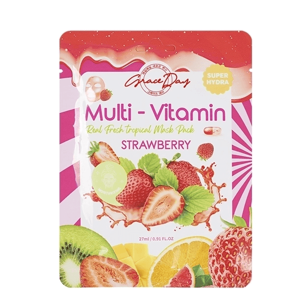 ***GRACEDAY Multi-Vitamin Маска тканевая для лица STRAWBERRY Клубника