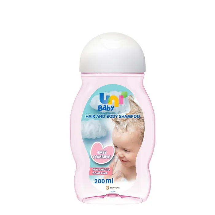 Uni Baby Детский шампунь 200мл для волос и тела Лёгкое расчесывание