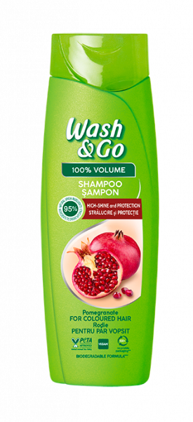 Wash&Go Шампунь для окрашенных волос с гранатом 360 мл 