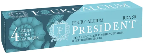 President Зубная паста Four Calcium 75 гр