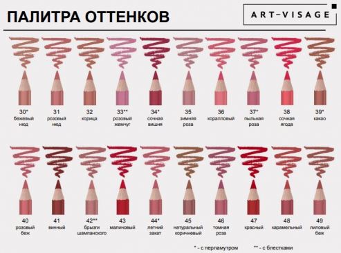 Art-Visage Карандаш для губ Lip liner 31 розовый нюд