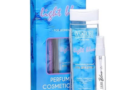 *Vouge Collection  "Light blue", Подарочный набор (Гель для душа + парфюмерная вода в ручке)