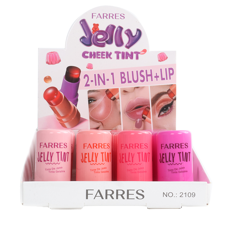 Farres 2109 MIX Румяна-желе в стике Jelly Tint 3 в 1 (*24*432)