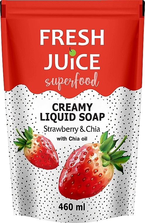 Fresh Juice Жидкое крем-мыло дой-пак Superfood Strawberry & Chia 460мл
