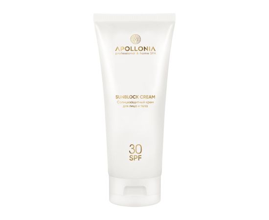 APOLLONIA SUNBLOCK CREAM Солнцезащитный крем для лица и тела SPF 30 200ml
