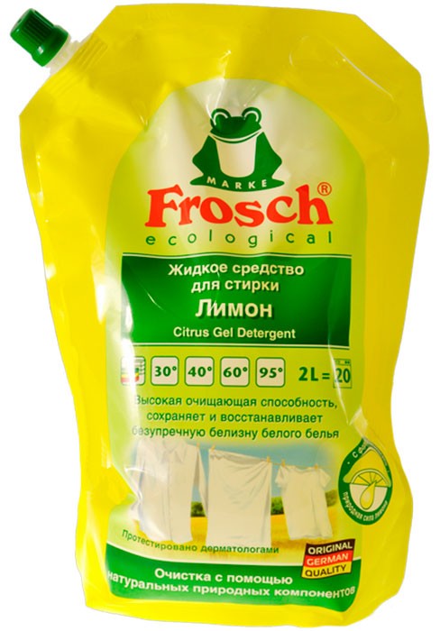 Frosch Жидкое концентрованное средство для белого белья Лимон (965) 2000мл 