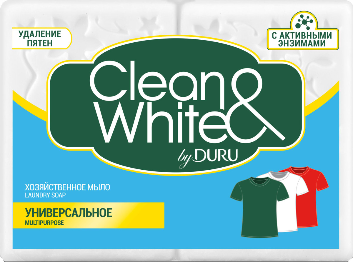 Duru Мыло хозяйственное Clean&White универсальное 2x120гр