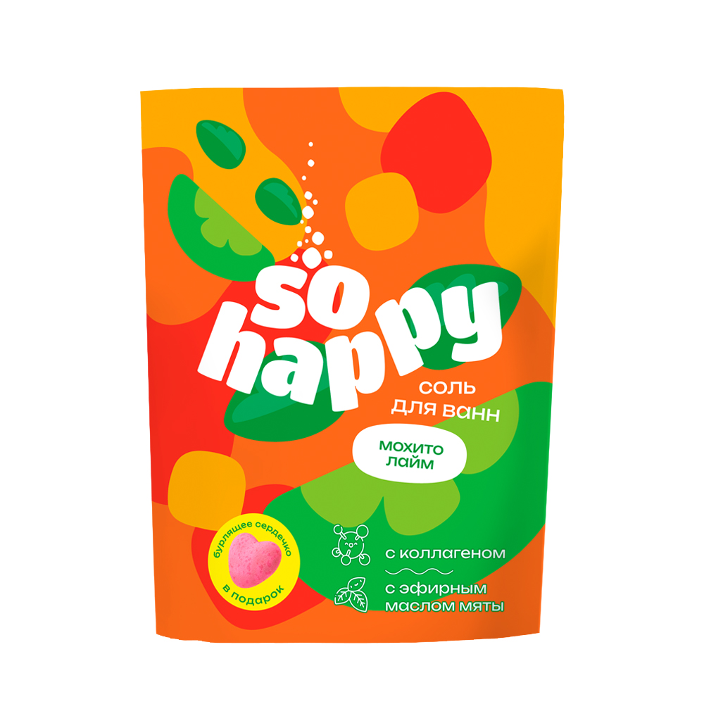 Лаборатория Катрин Соль для ванн "SOHappy" Мохито Лайм  дой-пак, 500г (1105)