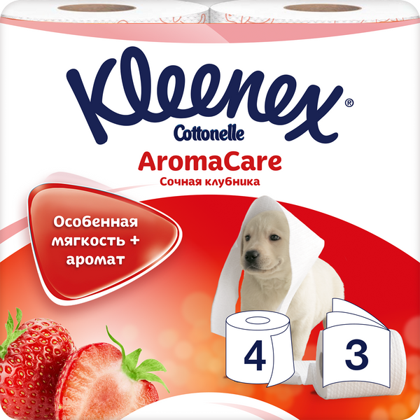 Kleenex Туалетная бумага ВТ 155sc 4*10 Strawberry