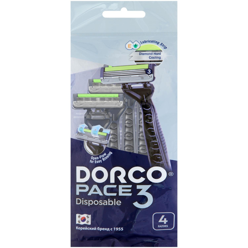 DORCO Мягкая уп. однораз. станок Pace3-TRC200BL-4P