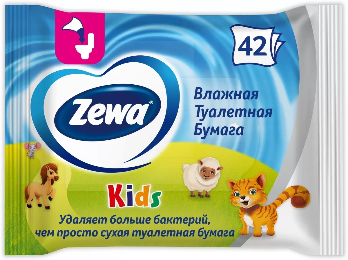 Zewa Влажная туалетная бумага Детская