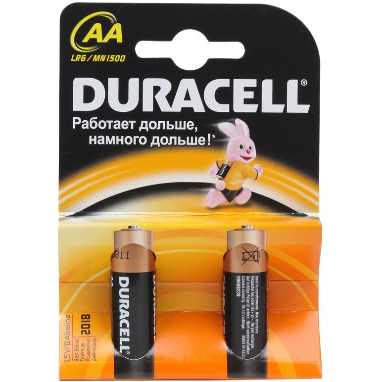 Батарейки Duracell Basic AA K2 щелочной элемент питания (2шт.)