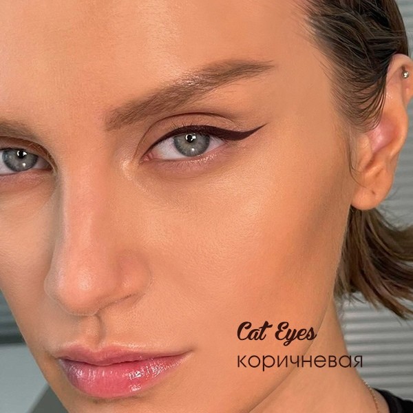 Art-Visage Подводка-фломастер для глаз Cat eyes устойчивая ультрачерная