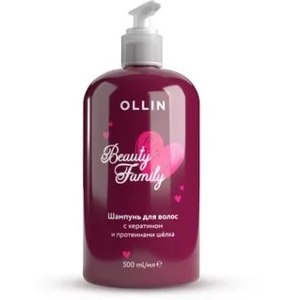 Ollin Beauty Family Шампунь для волос с кератином и протеинами шёлка 500мл