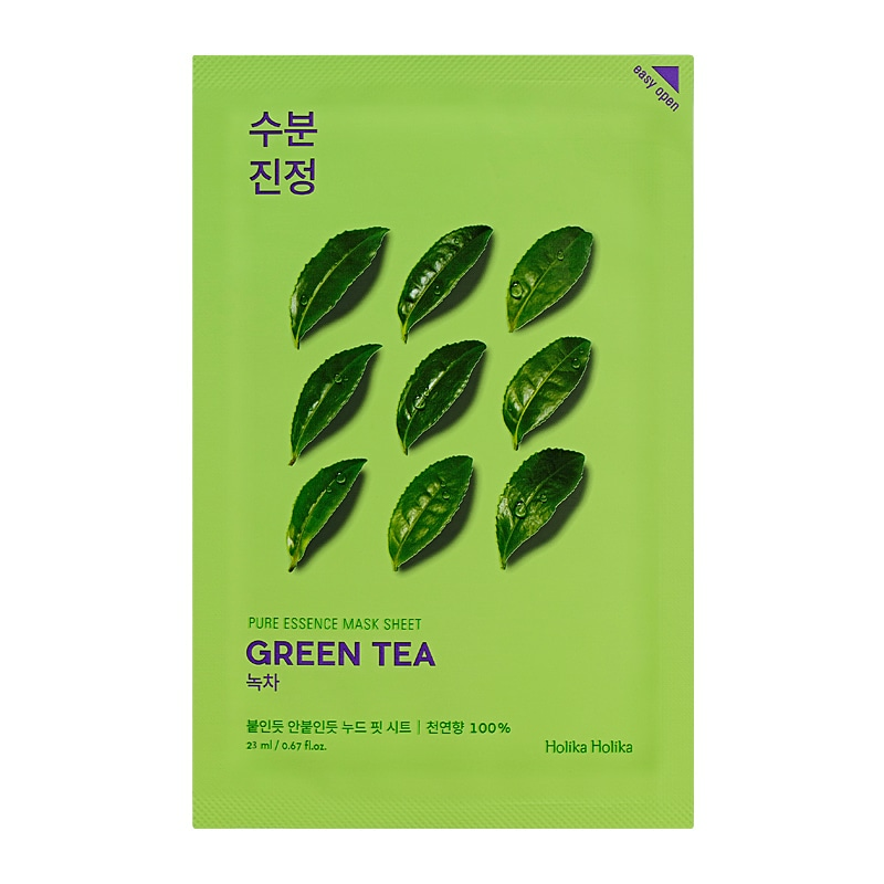 Holika Holika Противовоспалительная тканевая маска Pure Essence Mask Sheet Green Tea, зеленый чай