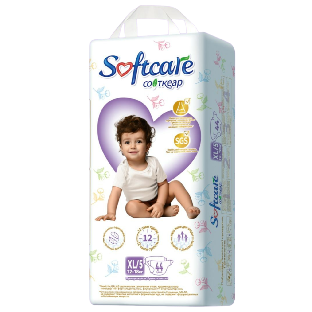 Детские подгузники Softcare XL (12-18кг) 44шт