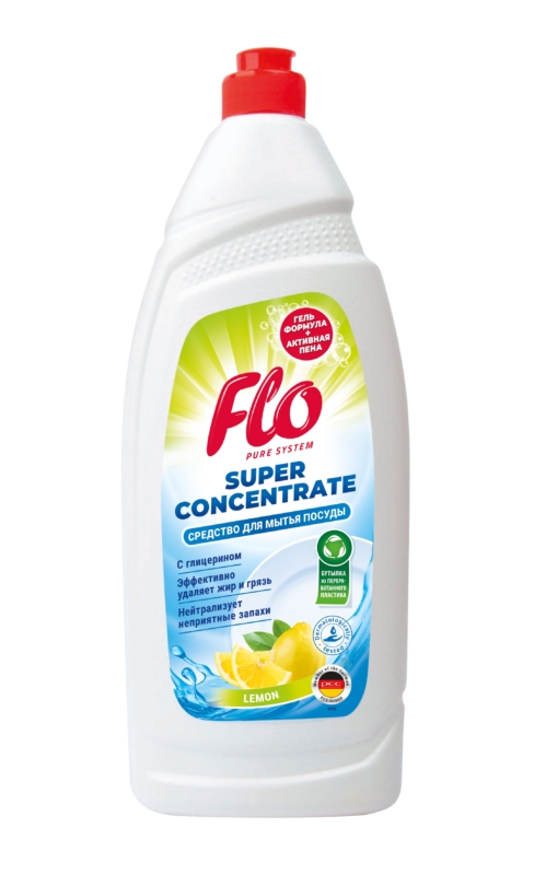 FLO PURE концентр.жидкость для посуды LEMON 900ml