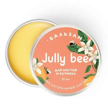 Jully Bee Натуральный Бальзам "Для ногтей и кутикулы", восстанавливающий, увлажняющий, питательный