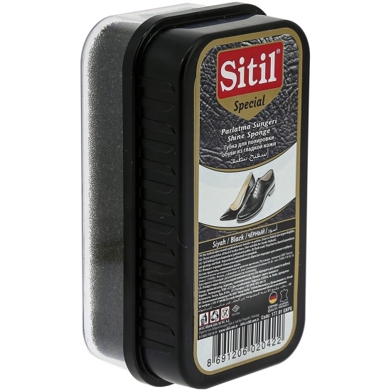 Sitil Shine Sponge губка для полировки обуви из гладкой кожи, черный