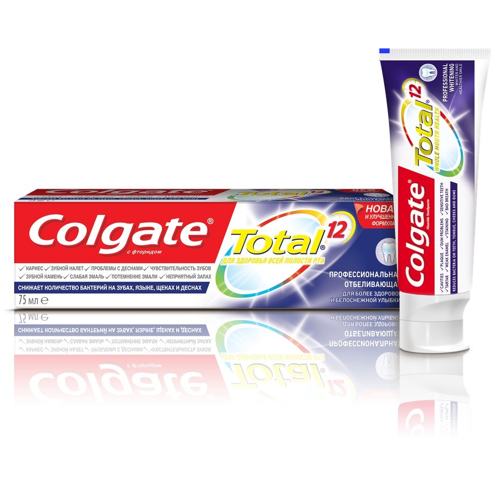 Colgate Зубная паста Тотал 12 Профессиональная отбеливающая 75мл