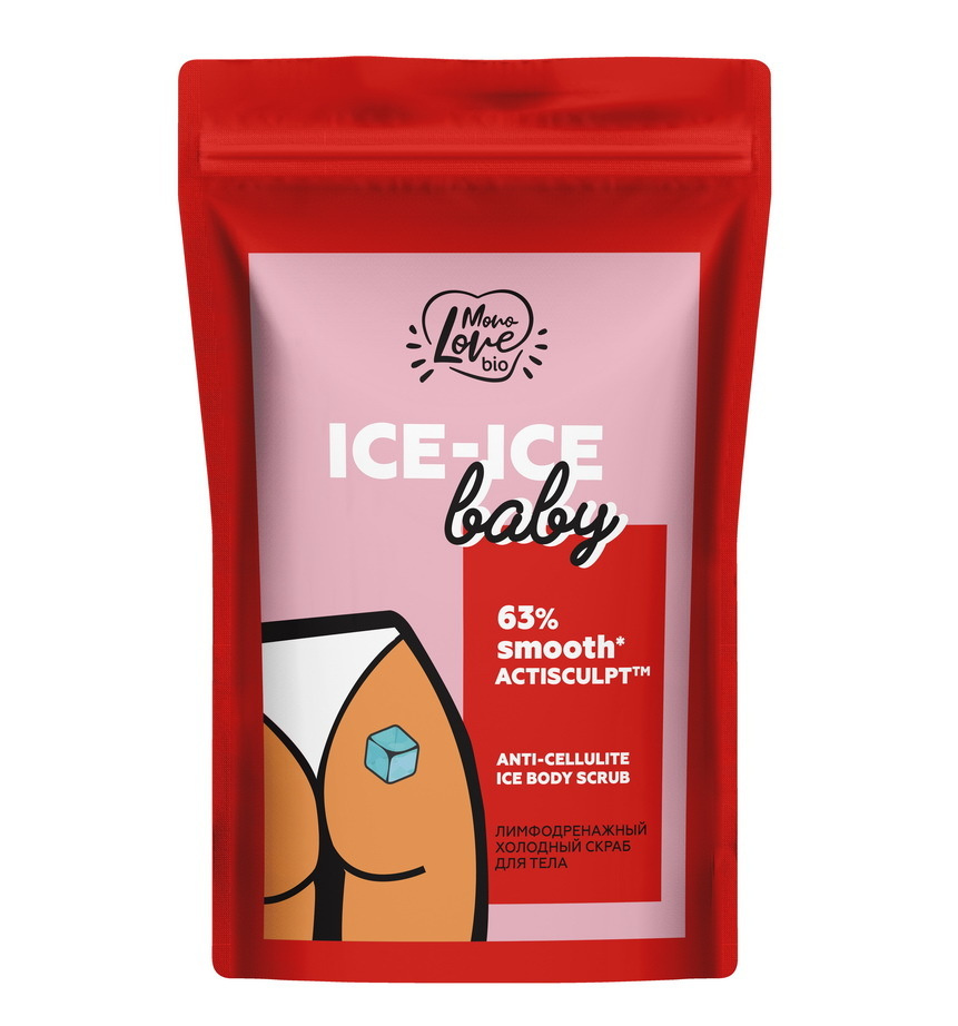 BISOU Скраб лимфодренажный холодный кофе для тела ICE-ICE BABY (дойпак), 200 г, Monolove